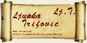 Ljupka Trifović vizit kartica
